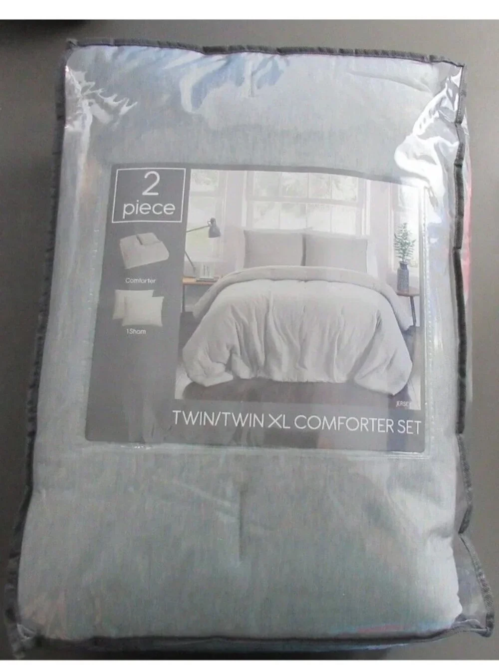 Pem America Jersey 2-Piece Twin / Twin XL Comforter Set, Gray